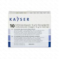 Kayser beer chargers 15.25 g CO2, 10 ks (disposable) - rear view