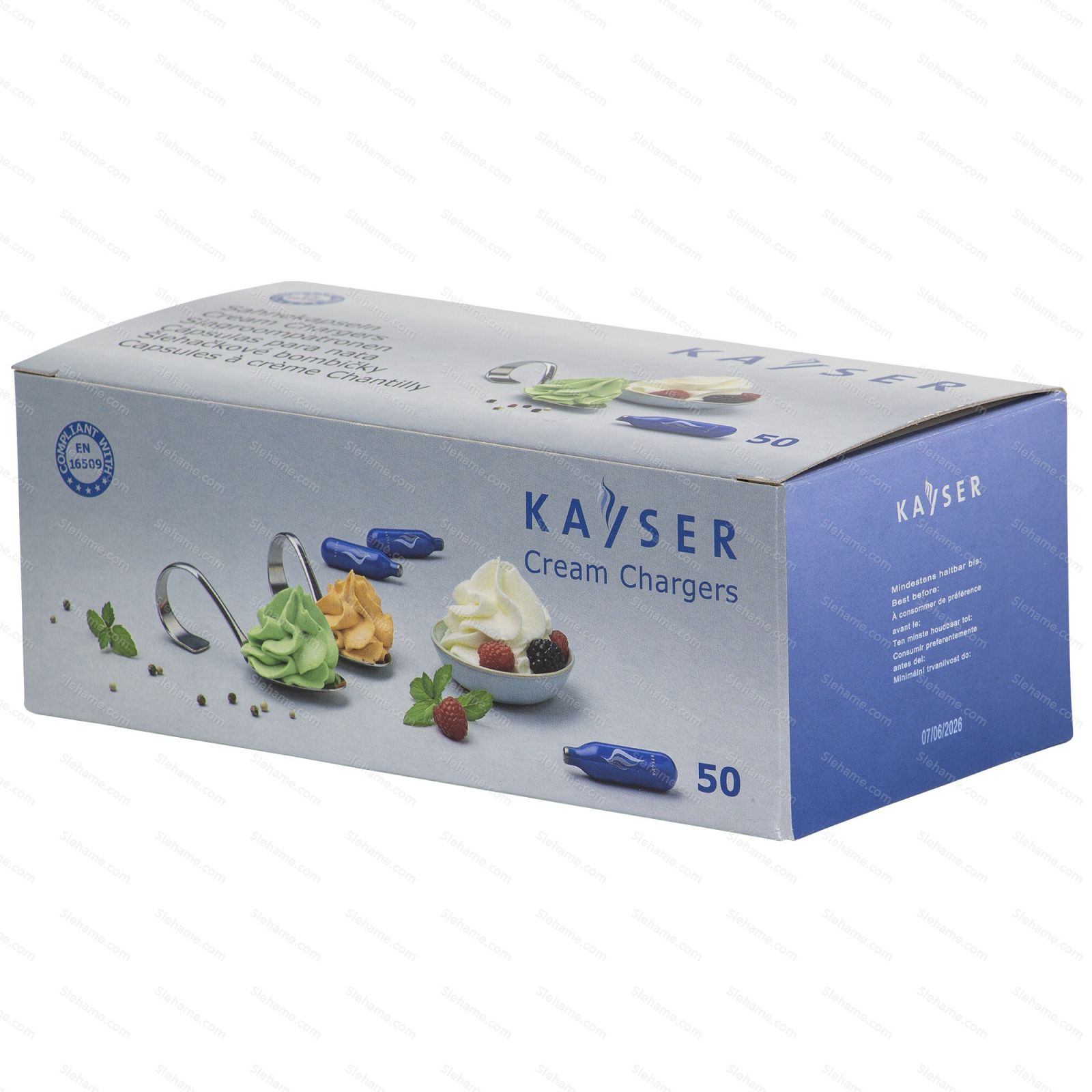 Cream chargers Kayser 7.5 g N2O, 50 pcs (disposable) - main view