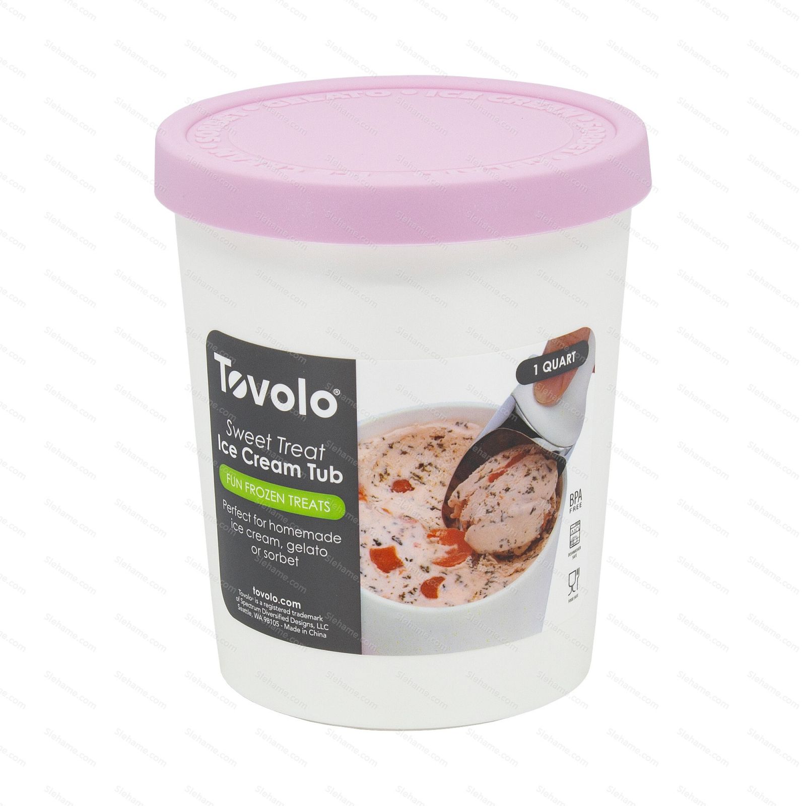 Tovolo Sweet Treats 1 Quart Raspberry Tub, Set of 2 