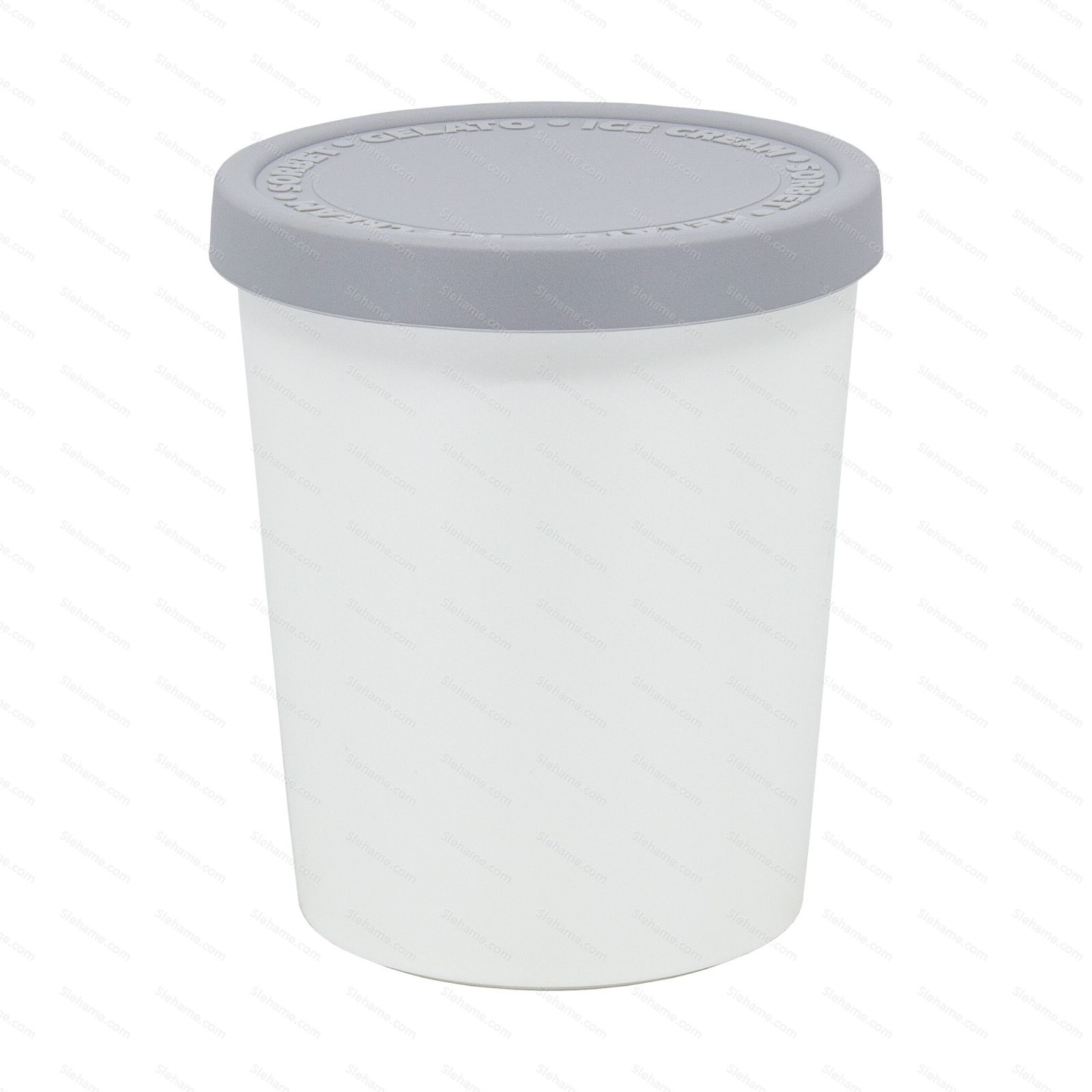 Ice cream tub Tovolo SWEET TREAT 1.0 l, oyster gray - clear front side