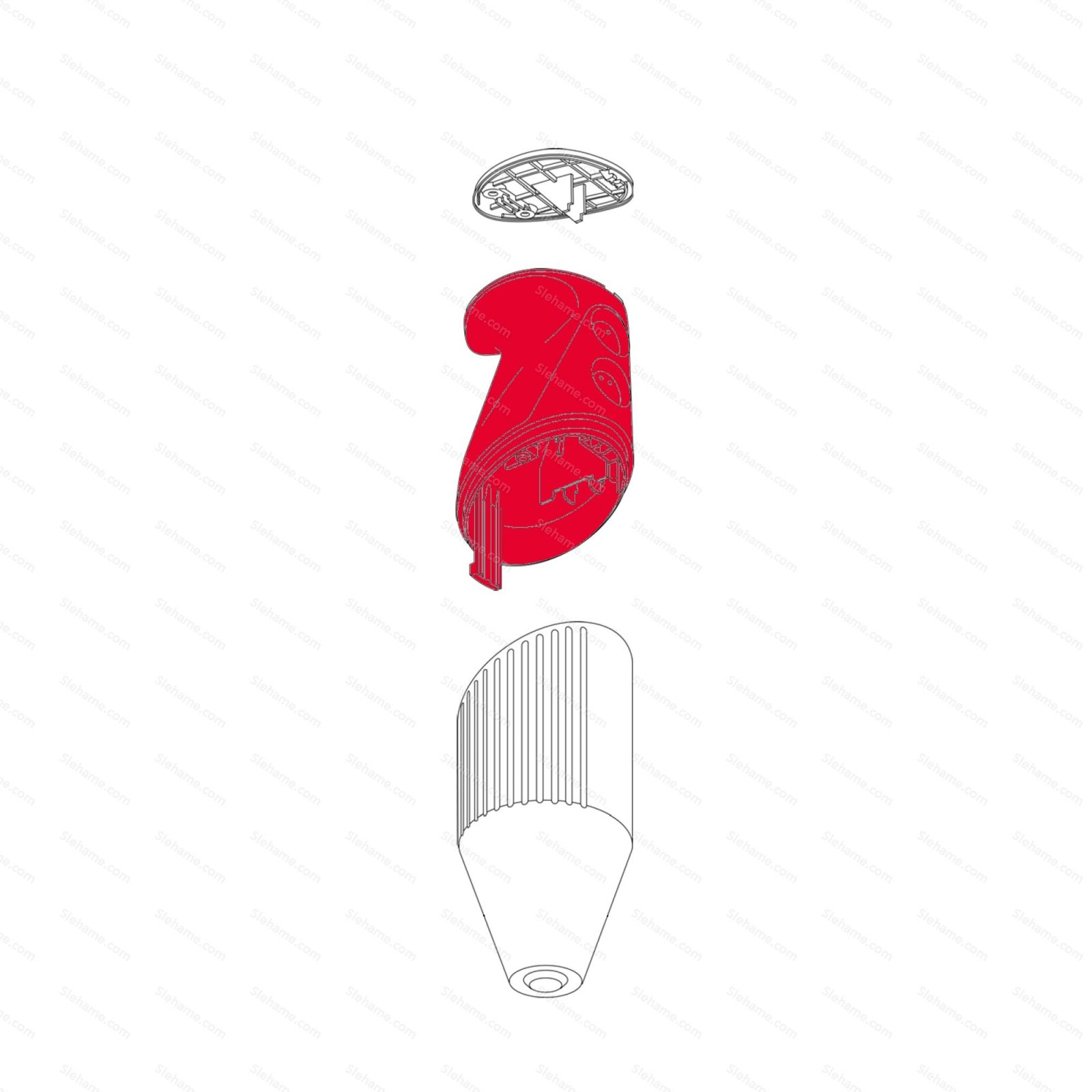 Handle bamix model D, red - illustration